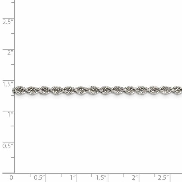 3mm Sterling Silver Solid Rope Chain Necklace, 22 Inch